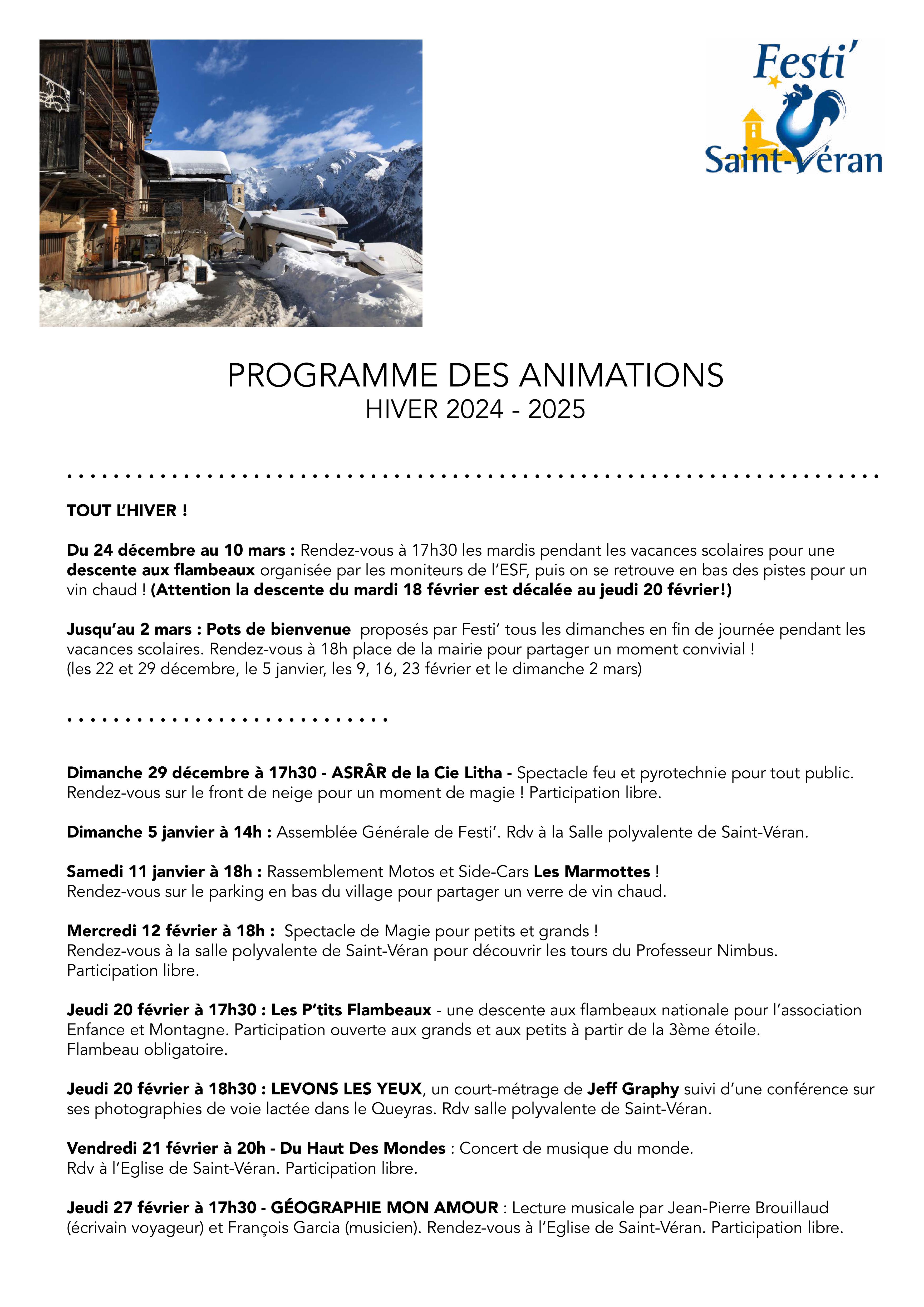 Affiche programme hiver 2